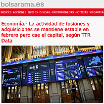 Economa.- La actividad de fusiones y adquisiciones se mantiene estable en febrero pero cae el capital, segn TTR Data
